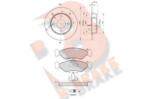 R BRAKE 23101 Комплект гальм, дисковий гальмівний механізм