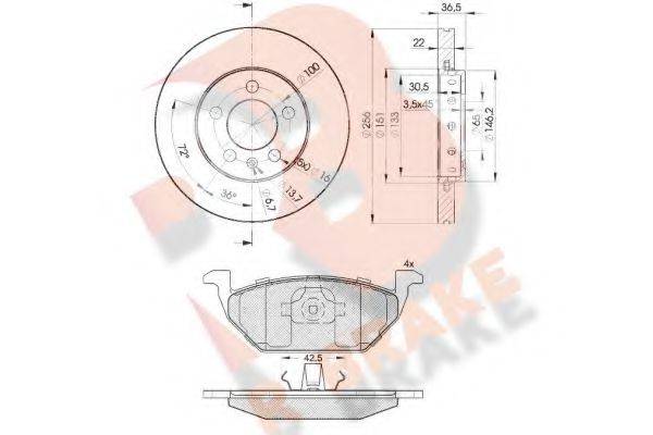 R BRAKE 3R11845602 Комплект гальм, дисковий гальмівний механізм