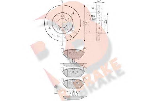 R BRAKE 3R13495602 Комплект гальм, дисковий гальмівний механізм