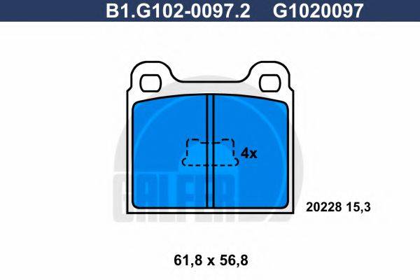 GALFER B1G10200972 Комплект гальмівних колодок, дискове гальмо