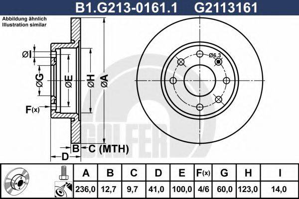 GALFER B1G21301611 гальмівний диск