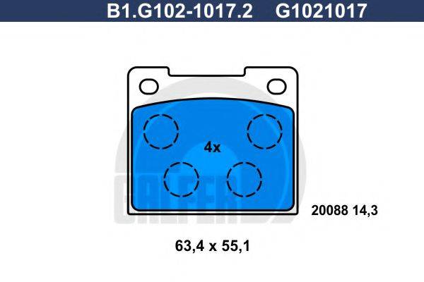 GALFER B1G10210172 Комплект гальмівних колодок, дискове гальмо