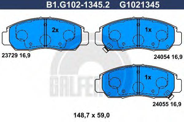 GALFER B1G10213452 Комплект гальмівних колодок, дискове гальмо