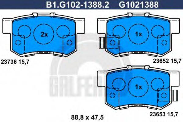 GALFER 23652 Комплект гальмівних колодок, дискове гальмо