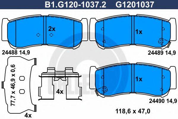 GALFER B1G12010372 Комплект гальмівних колодок, дискове гальмо