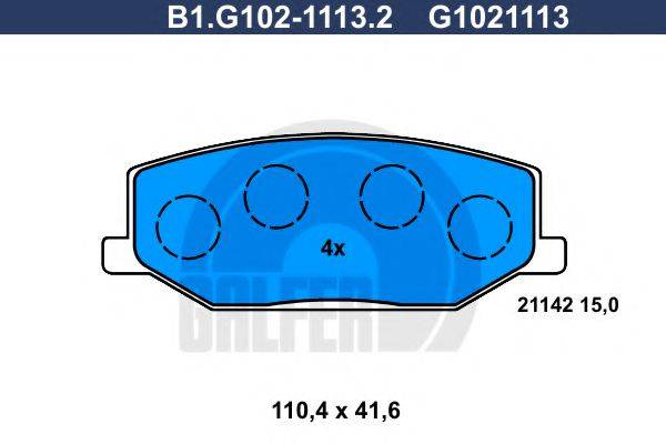 GALFER 21142 Комплект гальмівних колодок, дискове гальмо