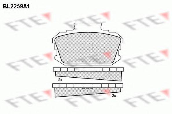 FTE 20219 Комплект гальмівних колодок, дискове гальмо
