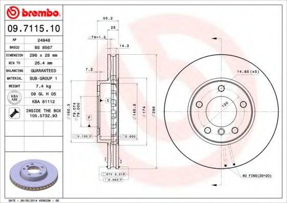 BREMBO 09711510 гальмівний диск