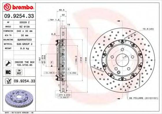 BREMBO 09.9254.33