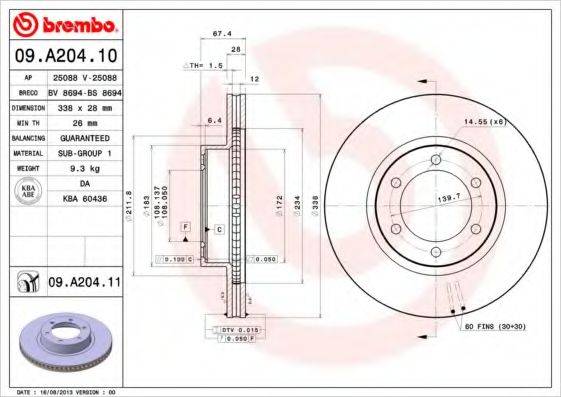 BREMBO 09.A204.10