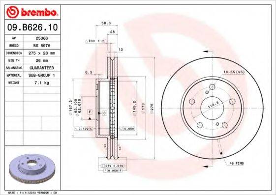 BREMBO 09.B626.10