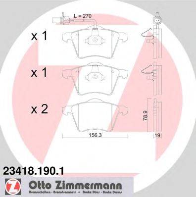 ZIMMERMANN 23419 Комплект гальмівних колодок, дискове гальмо