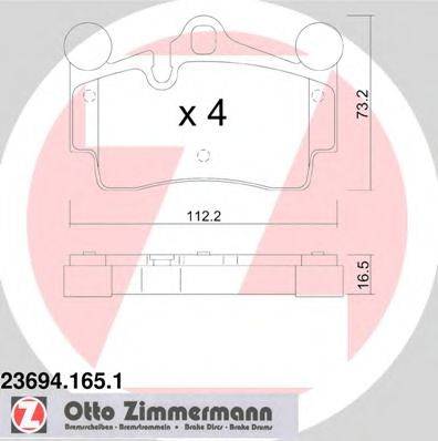 ZIMMERMANN 23694 Комплект гальмівних колодок, дискове гальмо