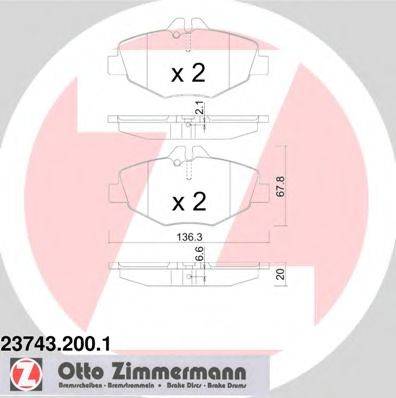 ZIMMERMANN 23743 Комплект гальмівних колодок, дискове гальмо