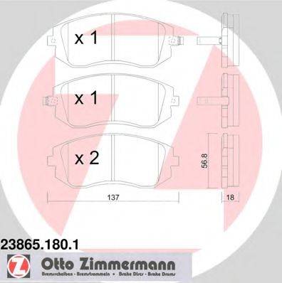 ZIMMERMANN 23865 Комплект гальмівних колодок, дискове гальмо