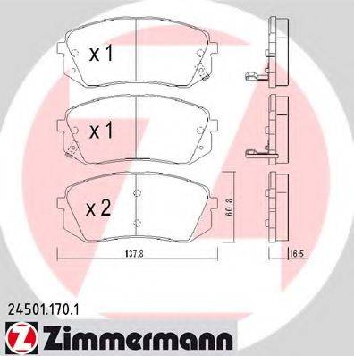 ZIMMERMANN 24502 Комплект гальмівних колодок, дискове гальмо