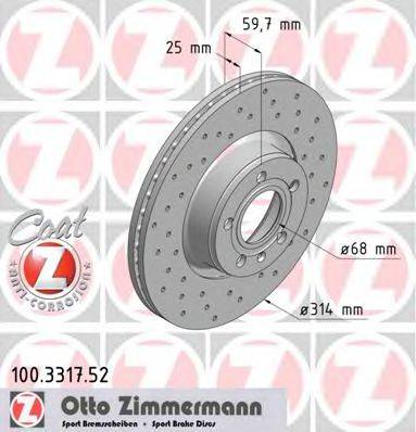 ZIMMERMANN 100331752 гальмівний диск