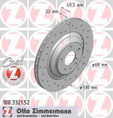 ZIMMERMANN 100332152 гальмівний диск