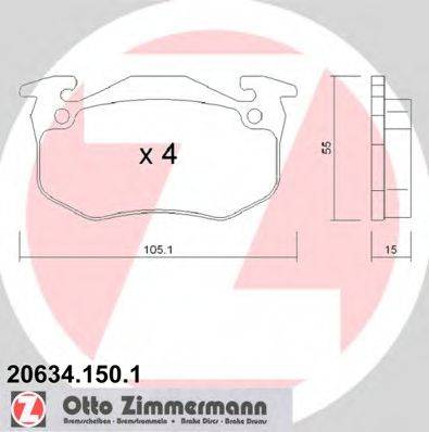 ZIMMERMANN 206341501 Комплект гальмівних колодок, дискове гальмо