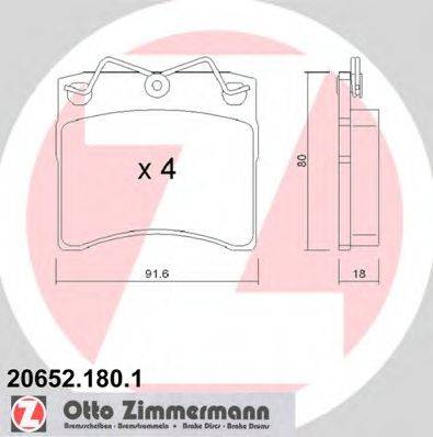 ZIMMERMANN 20652 Комплект гальмівних колодок, дискове гальмо