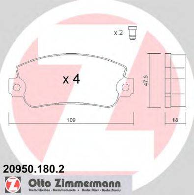 ZIMMERMANN 20952 Комплект гальмівних колодок, дискове гальмо
