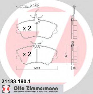 ZIMMERMANN 211881801 Комплект гальмівних колодок, дискове гальмо