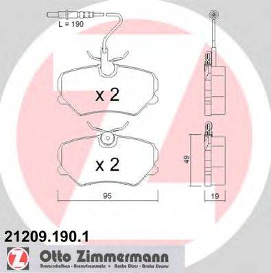 ZIMMERMANN 212091901 Комплект тормозных колодок, дисковый тормоз