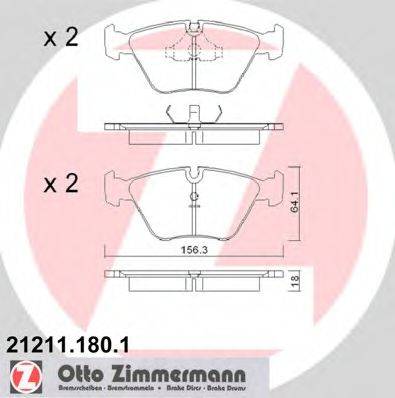 ZIMMERMANN 21211 Комплект гальмівних колодок, дискове гальмо