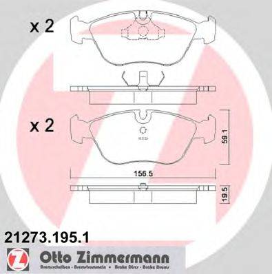ZIMMERMANN 21274 Комплект гальмівних колодок, дискове гальмо