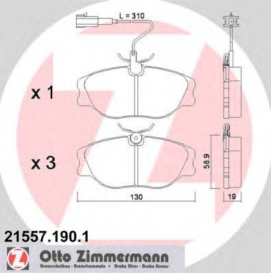 ZIMMERMANN 21557 Комплект гальмівних колодок, дискове гальмо