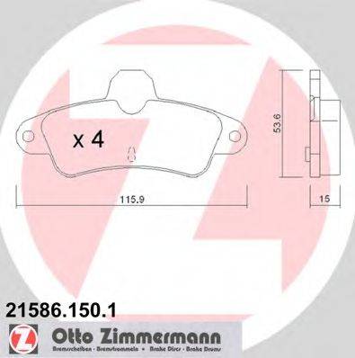 ZIMMERMANN 215861501 Комплект гальмівних колодок, дискове гальмо