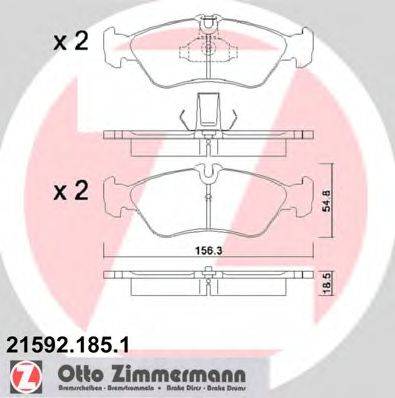 ZIMMERMANN 21593 Комплект гальмівних колодок, дискове гальмо