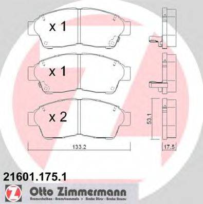 ZIMMERMANN 21602 Комплект гальмівних колодок, дискове гальмо