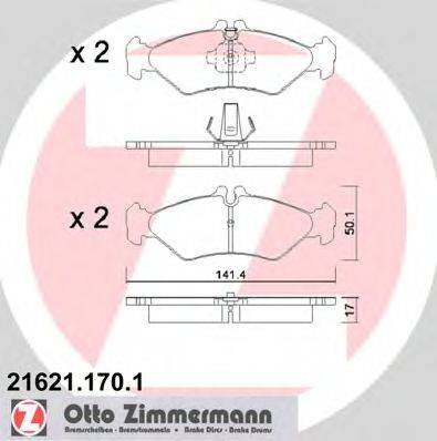 ZIMMERMANN 21622 Комплект гальмівних колодок, дискове гальмо