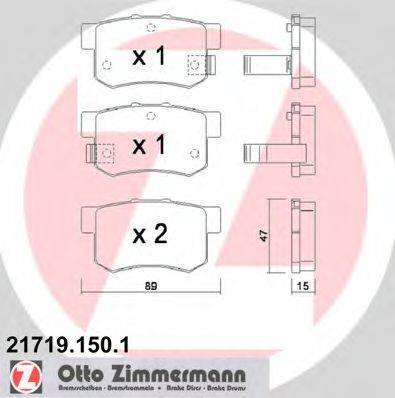 ZIMMERMANN 21720 Комплект гальмівних колодок, дискове гальмо