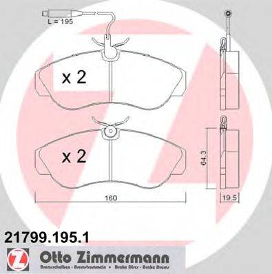 ZIMMERMANN 21800 Комплект гальмівних колодок, дискове гальмо