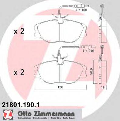 ZIMMERMANN 21802 Комплект гальмівних колодок, дискове гальмо