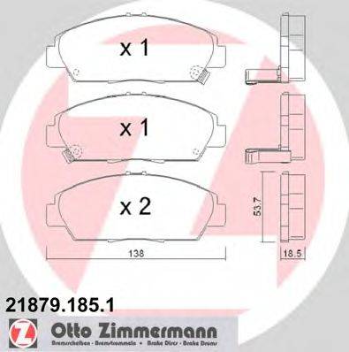 ZIMMERMANN 21879 Комплект гальмівних колодок, дискове гальмо