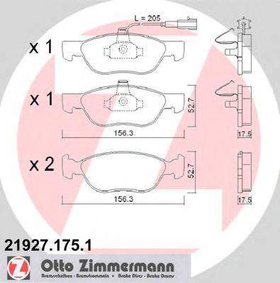 ZIMMERMANN 21928 Комплект гальмівних колодок, дискове гальмо