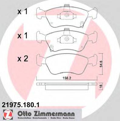 ZIMMERMANN 21976 Комплект гальмівних колодок, дискове гальмо