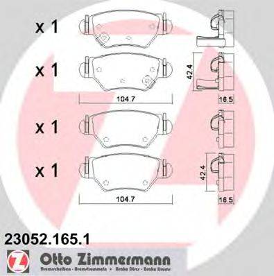 ZIMMERMANN 23054 Комплект гальмівних колодок, дискове гальмо
