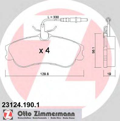 ZIMMERMANN 23124 Комплект гальмівних колодок, дискове гальмо