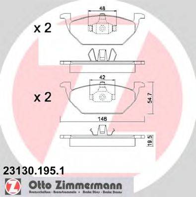 ZIMMERMANN 231301951 Комплект гальмівних колодок, дискове гальмо