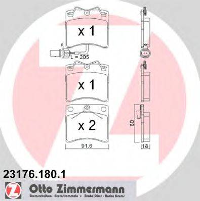 ZIMMERMANN 23176 Комплект гальмівних колодок, дискове гальмо