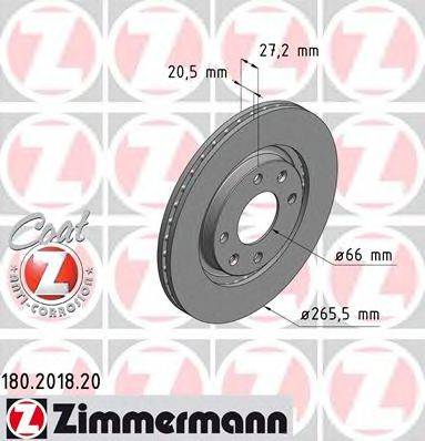 ZIMMERMANN 180201820 Тормозной диск