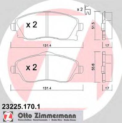 ZIMMERMANN 232251701 Комплект гальмівних колодок, дискове гальмо