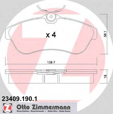 ZIMMERMANN 23409 Комплект гальмівних колодок, дискове гальмо