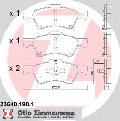 ZIMMERMANN 23642 Комплект гальмівних колодок, дискове гальмо