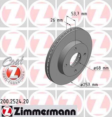ZIMMERMANN 200252420 гальмівний диск