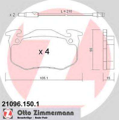 ZIMMERMANN 210961501 Комплект гальмівних колодок, дискове гальмо